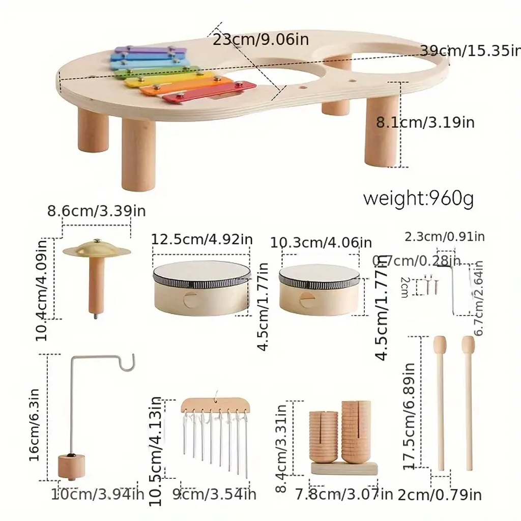 Wooden Kids Music Table – Sensory & Musical Toys for Toddlers