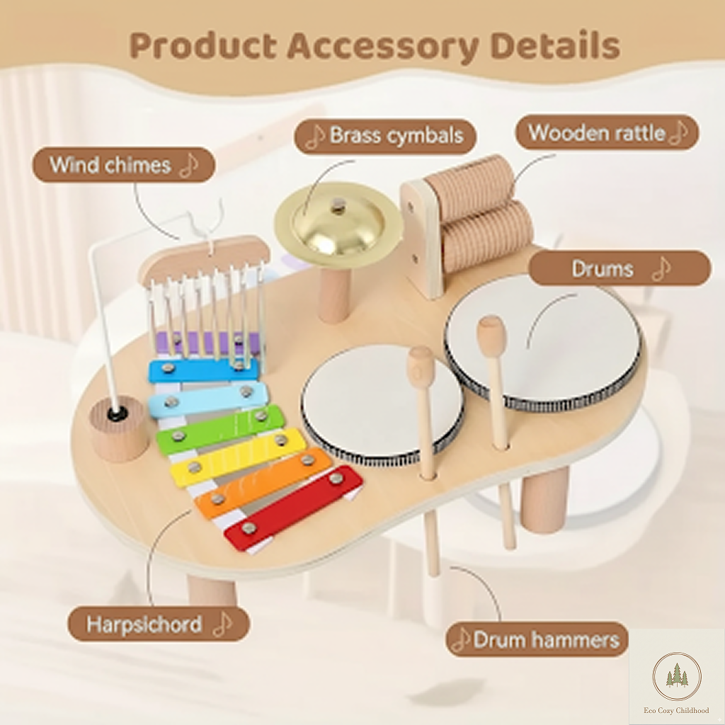 Wooden Kids Music Table – Sensory & Musical Toys for Toddlers