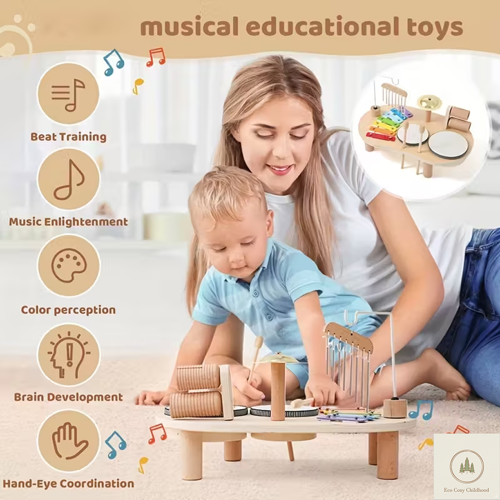 Wooden Kids Music Table – Sensory & Musical Toys for Toddlers