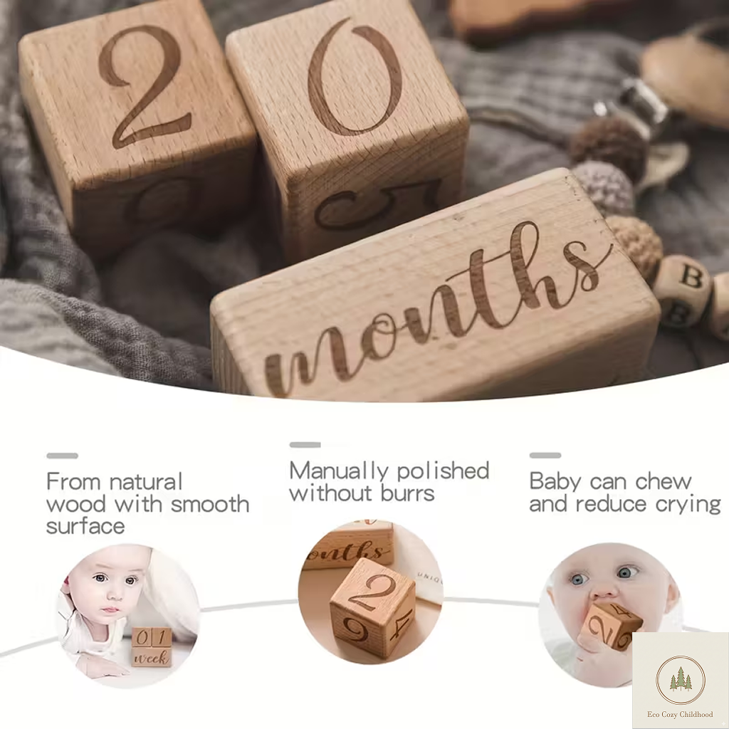 Wooden Photo Prop Blocks Set – Cute Accessories for Baby Photos