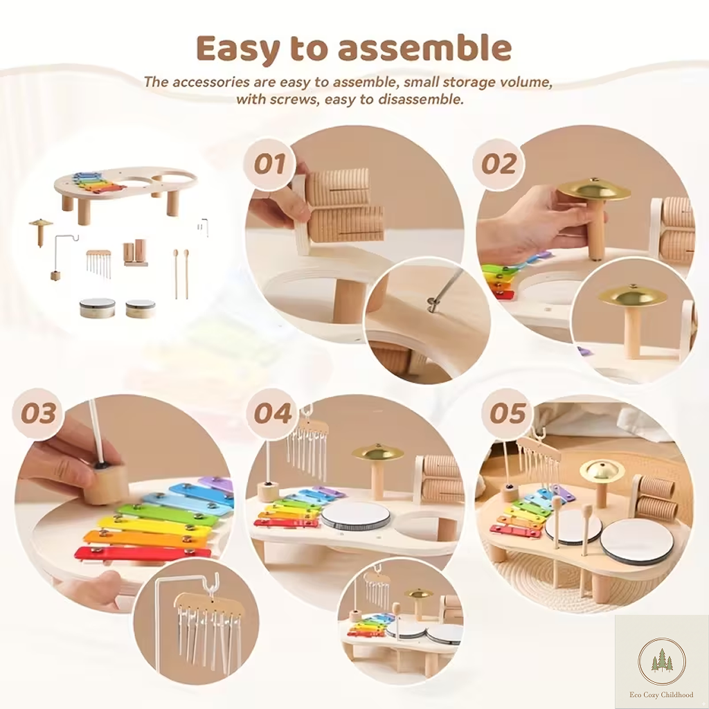 Wooden Kids Music Table – Sensory & Musical Toys for Toddlers