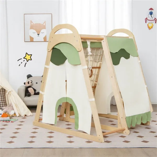 6-in-1 Montessori Wooden Jungle Gym – Indoor Adventure Playset