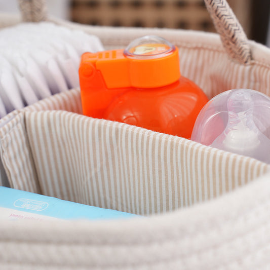 Eco-Cotton Rope Diaper Caddy & Nursery Storage Basket