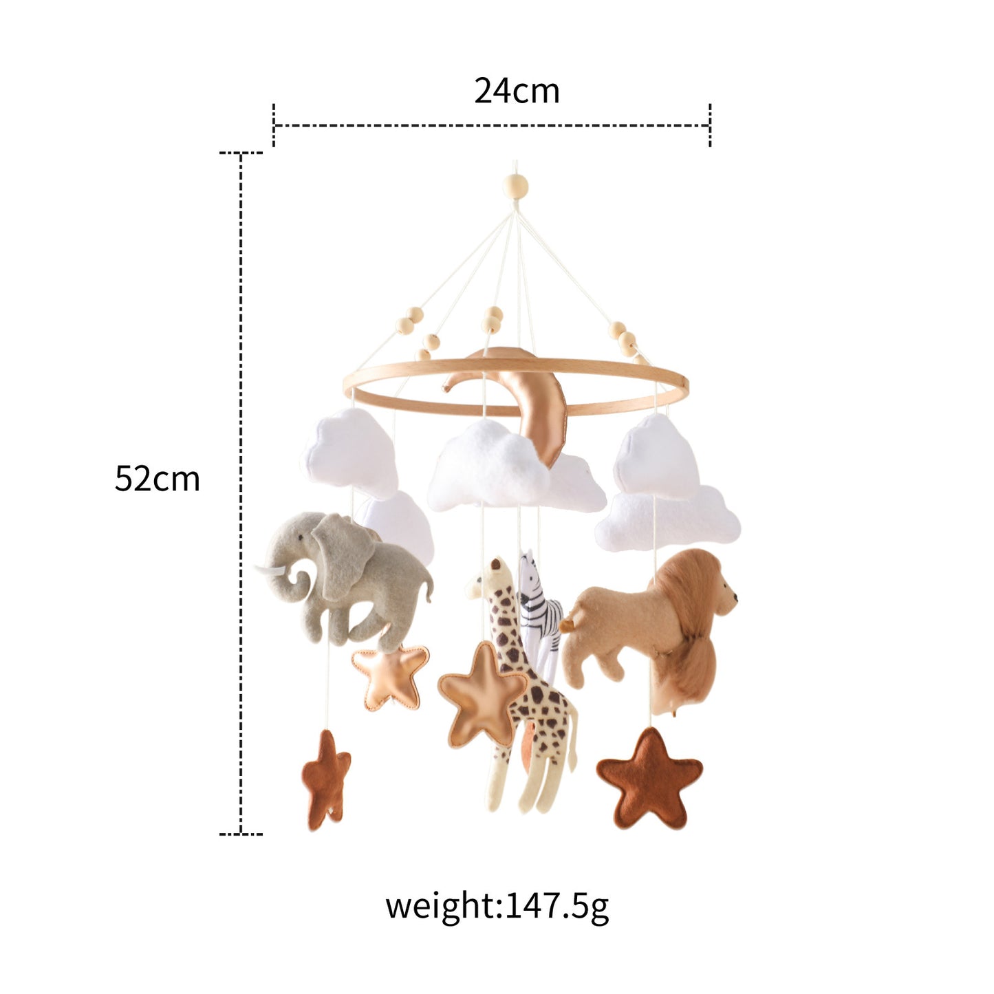 Woodland Forest Animal Crib Mobile – Felt Nursery Ceiling Decor