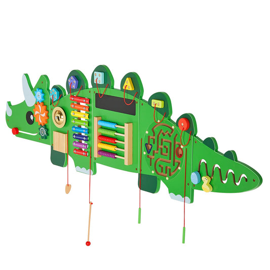 Giant 5-Piece Dinosaur Sensory Wall – 11-in-1 Montessori Activity Center