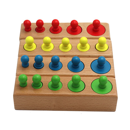 Montessori Sensory Cylinder Blocks – Early Learning Size & Dimension Set