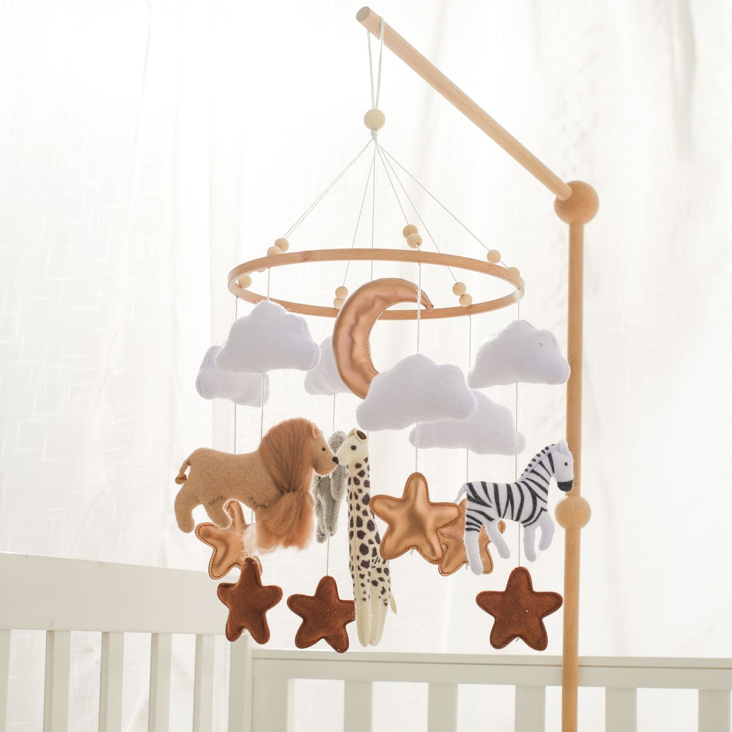 Woodland Forest Animal Crib Mobile – Felt Nursery Ceiling Decor
