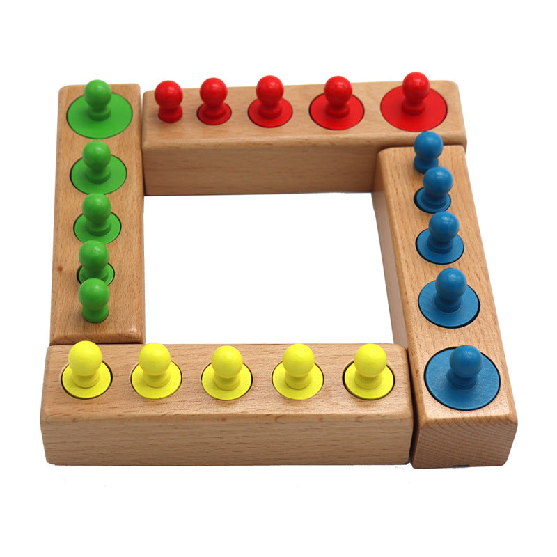 Montessori Sensory Cylinder Blocks – Early Learning Size & Dimension Set