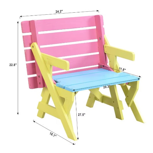 3-in-1 Multi-Functional Kids' Activity Set – Transforming Table & Bench Set