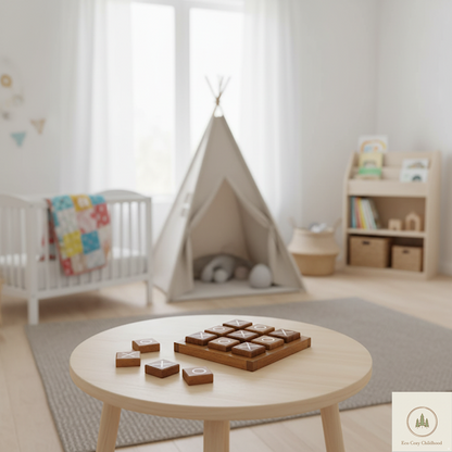 Wooden Tic-Tac-Toe Game – Classic Educational Board Game