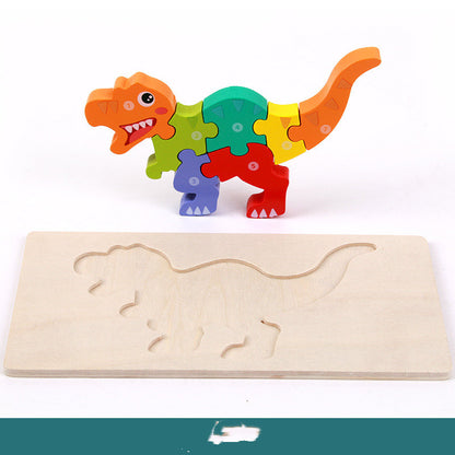 3D Montessori Wooden Dinosaur Puzzle – Educational STEM Toy