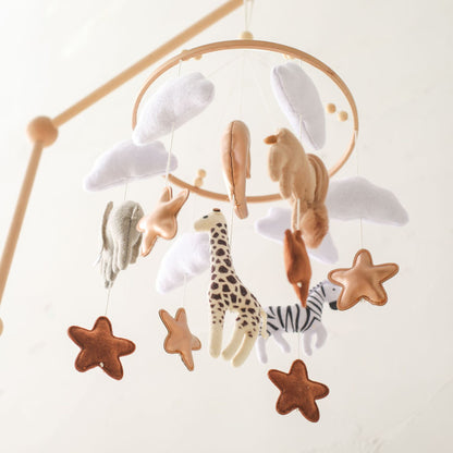 Woodland Forest Animal Crib Mobile – Felt Nursery Ceiling Decor