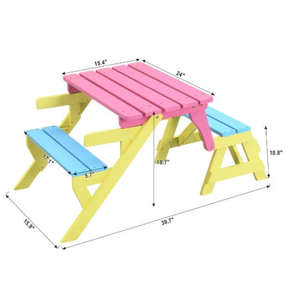 3-in-1 Multi-Functional Kids' Activity Set – Transforming Table & Bench Set