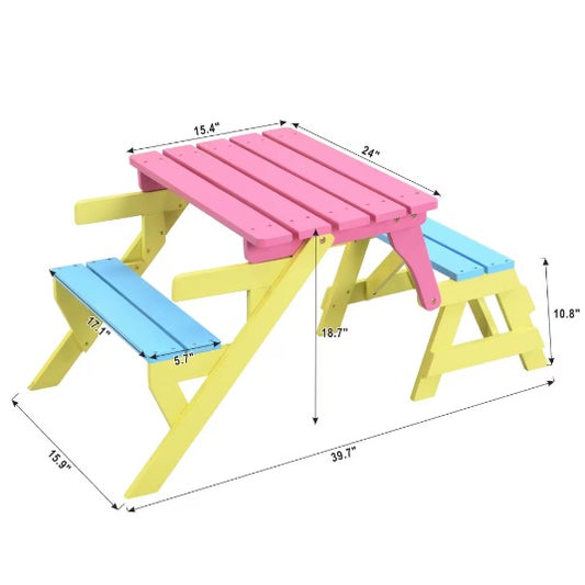 3-in-1 Multi-Functional Kids' Activity Set – Transforming Table & Bench Set