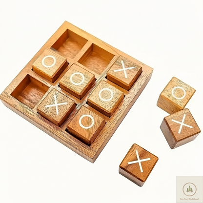 Wooden Tic-Tac-Toe Game – Classic Educational Board Game