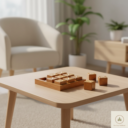 Wooden Tic-Tac-Toe Game – Classic Educational Board Game