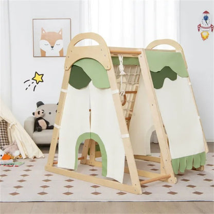 6-in-1 Montessori Wooden Jungle Gym – Indoor Adventure Playset