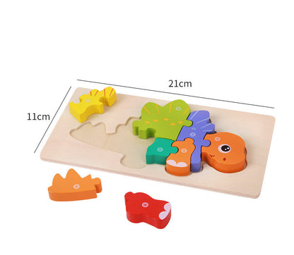 3D Montessori Wooden Dinosaur Puzzle – Educational STEM Toy