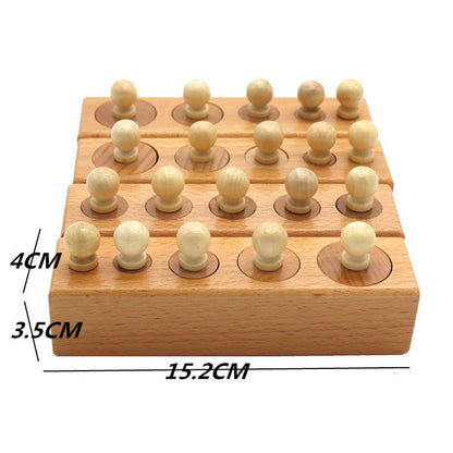Montessori Sensory Cylinder Blocks – Early Learning Size & Dimension Set