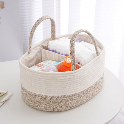 Eco-Cotton Rope Diaper Caddy & Nursery Storage Basket