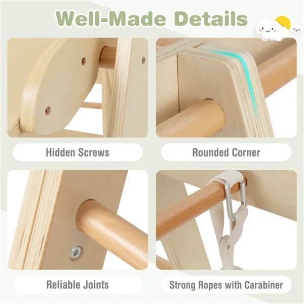 6-in-1 Montessori Wooden Jungle Gym – Indoor Adventure Playset