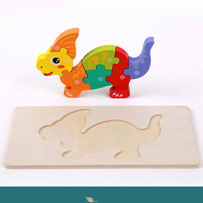 3D Montessori Wooden Dinosaur Puzzle – Educational STEM Toy