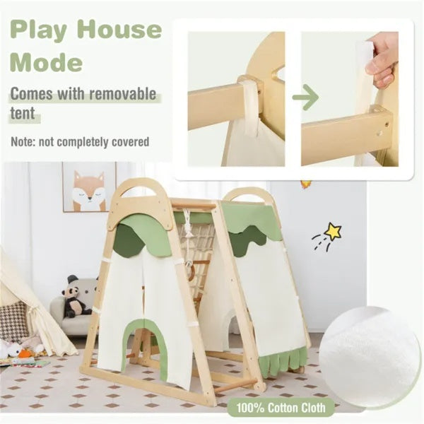 6-in-1 Montessori Wooden Jungle Gym – Indoor Adventure Playset