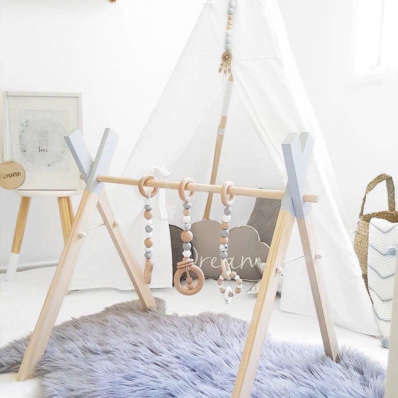 Nordic Eco-Wooden Baby Play Gym & Sensory Activity Frame